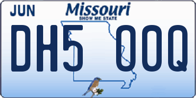 MO license plate DH5O0Q