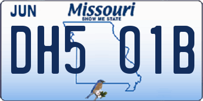 MO license plate DH5O1B