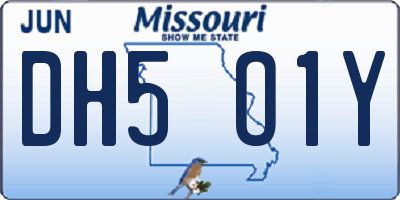 MO license plate DH5O1Y