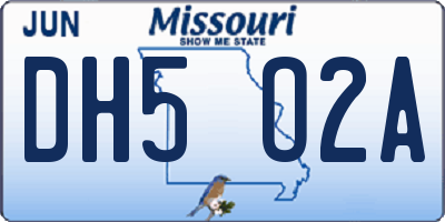 MO license plate DH5O2A