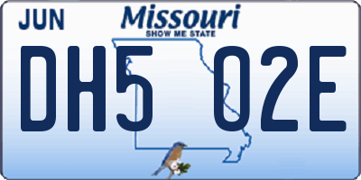 MO license plate DH5O2E