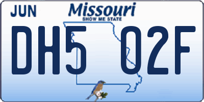 MO license plate DH5O2F