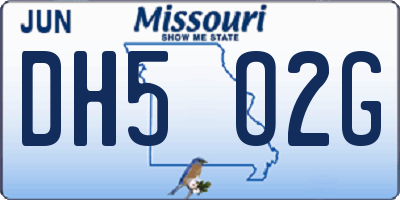 MO license plate DH5O2G