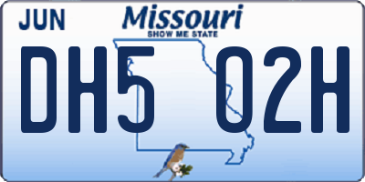 MO license plate DH5O2H