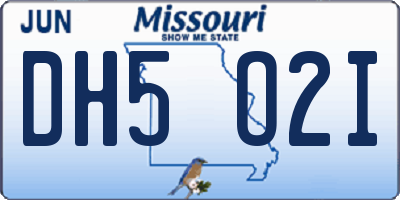 MO license plate DH5O2I