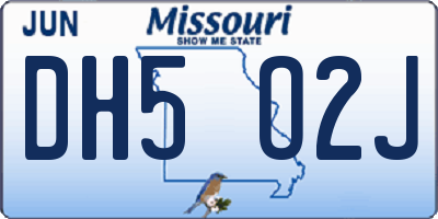 MO license plate DH5O2J