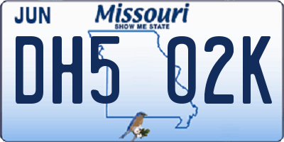 MO license plate DH5O2K