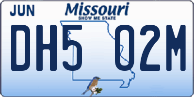 MO license plate DH5O2M