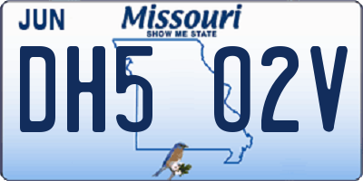 MO license plate DH5O2V