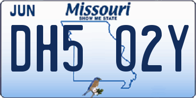 MO license plate DH5O2Y