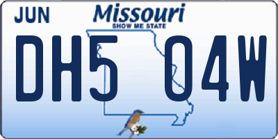 MO license plate DH5O4W