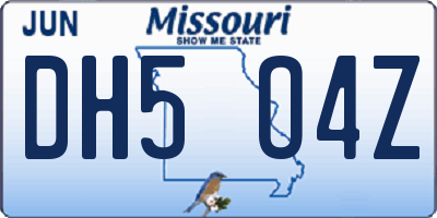 MO license plate DH5O4Z