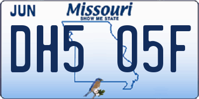 MO license plate DH5O5F