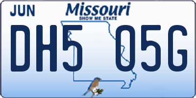 MO license plate DH5O5G