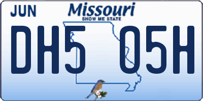 MO license plate DH5O5H
