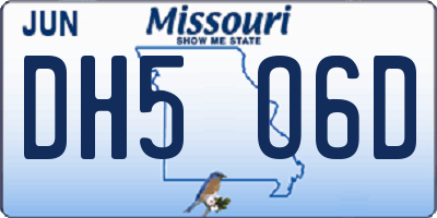 MO license plate DH5O6D