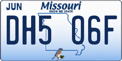 MO license plate DH5O6F
