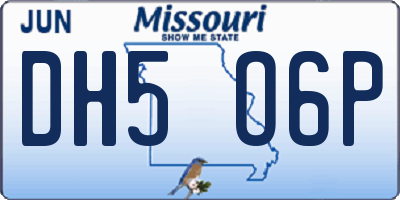 MO license plate DH5O6P