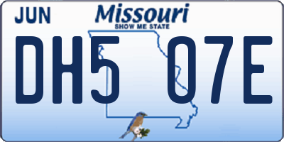 MO license plate DH5O7E