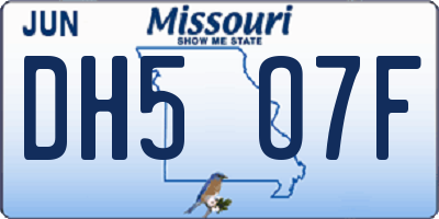 MO license plate DH5O7F