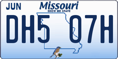 MO license plate DH5O7H