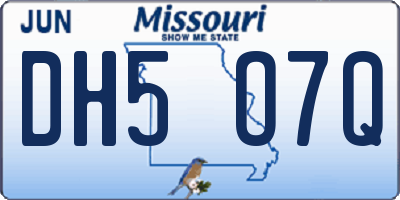 MO license plate DH5O7Q