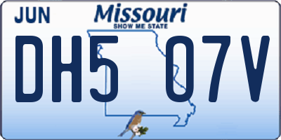 MO license plate DH5O7V