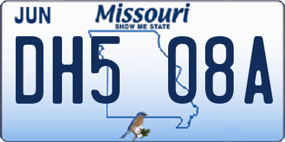MO license plate DH5O8A