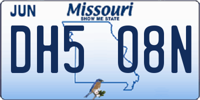 MO license plate DH5O8N
