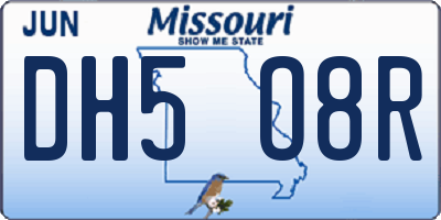 MO license plate DH5O8R