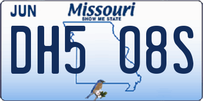 MO license plate DH5O8S