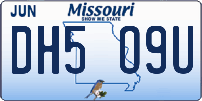 MO license plate DH5O9U