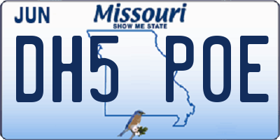 MO license plate DH5P0E