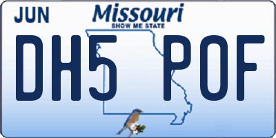 MO license plate DH5P0F