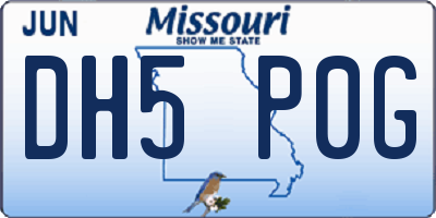 MO license plate DH5P0G