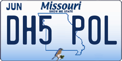 MO license plate DH5P0L