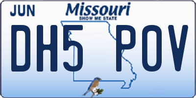 MO license plate DH5P0V