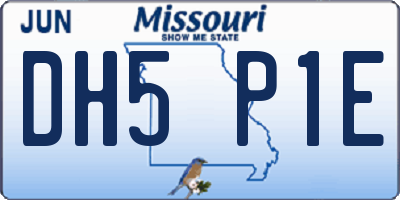 MO license plate DH5P1E