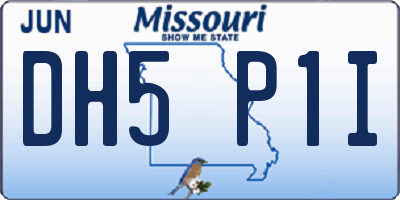 MO license plate DH5P1I