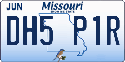 MO license plate DH5P1R