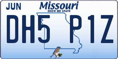 MO license plate DH5P1Z