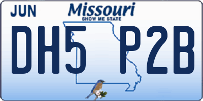 MO license plate DH5P2B
