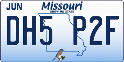 MO license plate DH5P2F