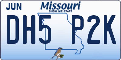 MO license plate DH5P2K