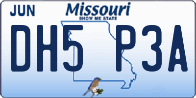 MO license plate DH5P3A