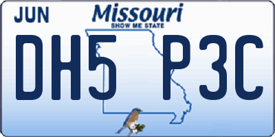 MO license plate DH5P3C