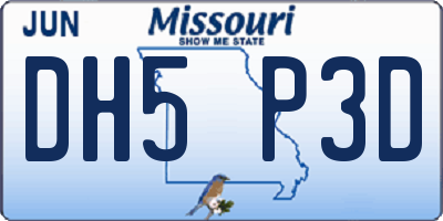 MO license plate DH5P3D