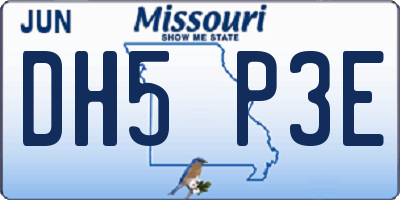MO license plate DH5P3E