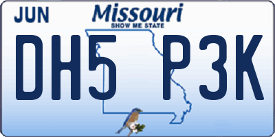 MO license plate DH5P3K
