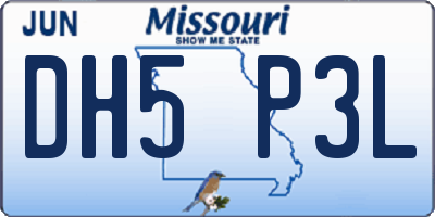 MO license plate DH5P3L